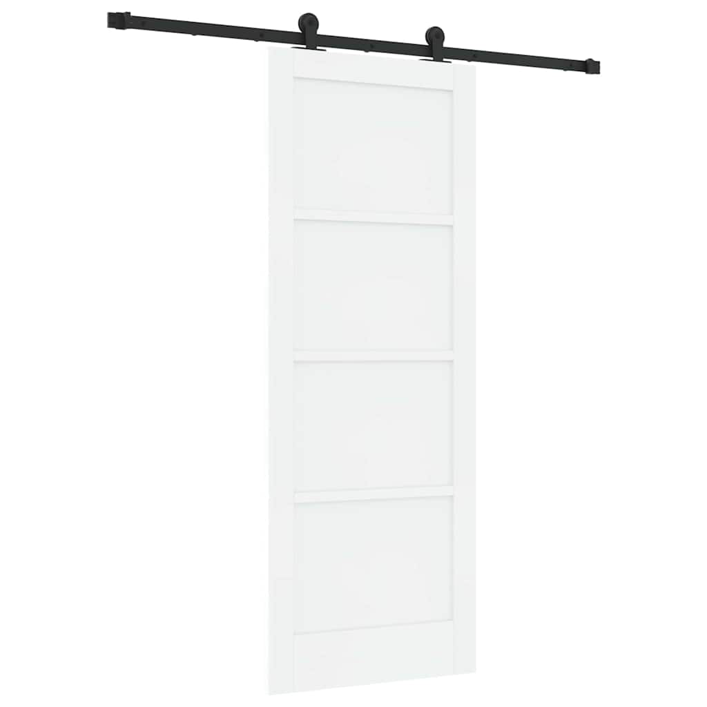 Schiebetür-Set Manuell Weiß und Schwarz 78 x 202 cm