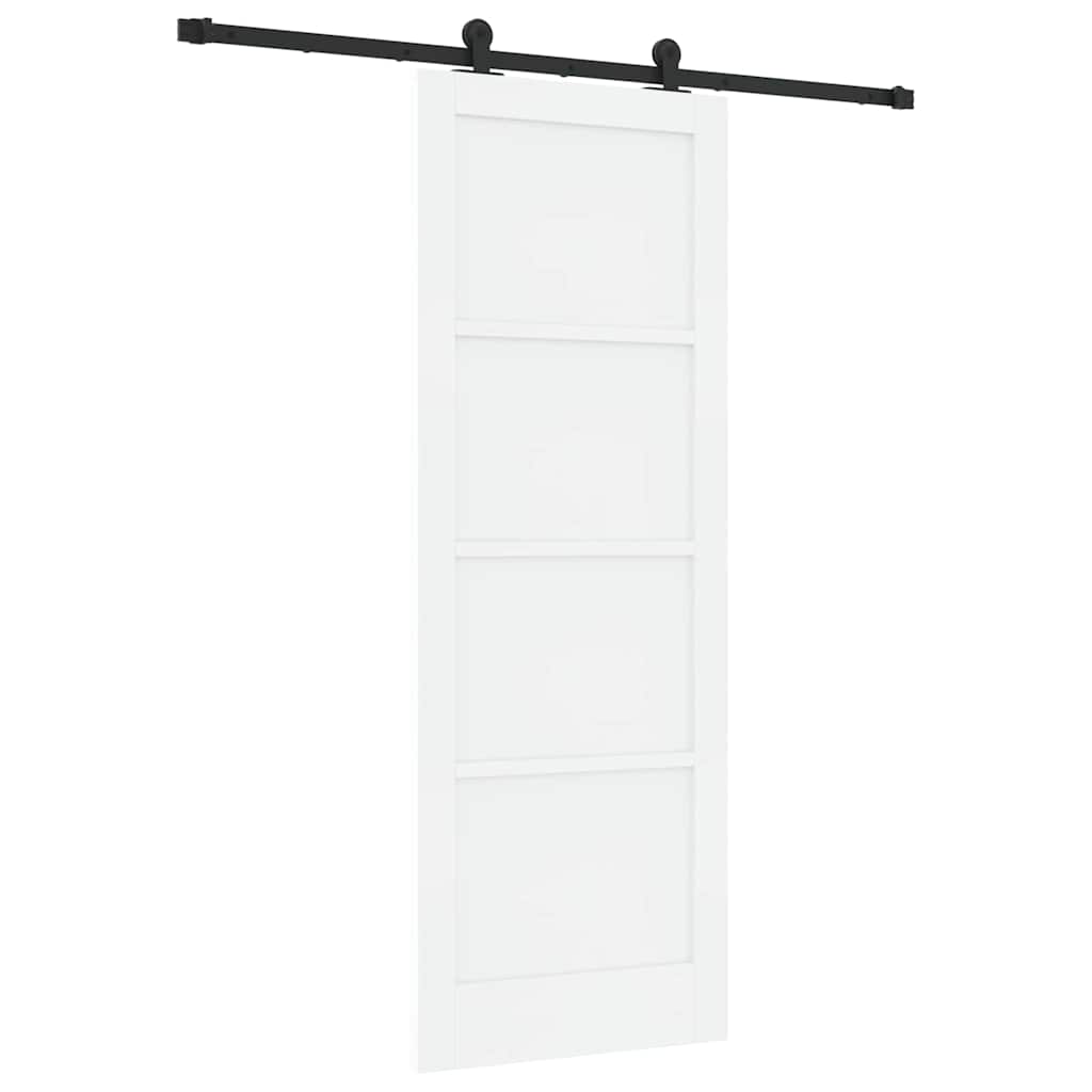 Schiebetür-Set Manuell Weiß und Schwarz 78 x 211 cm