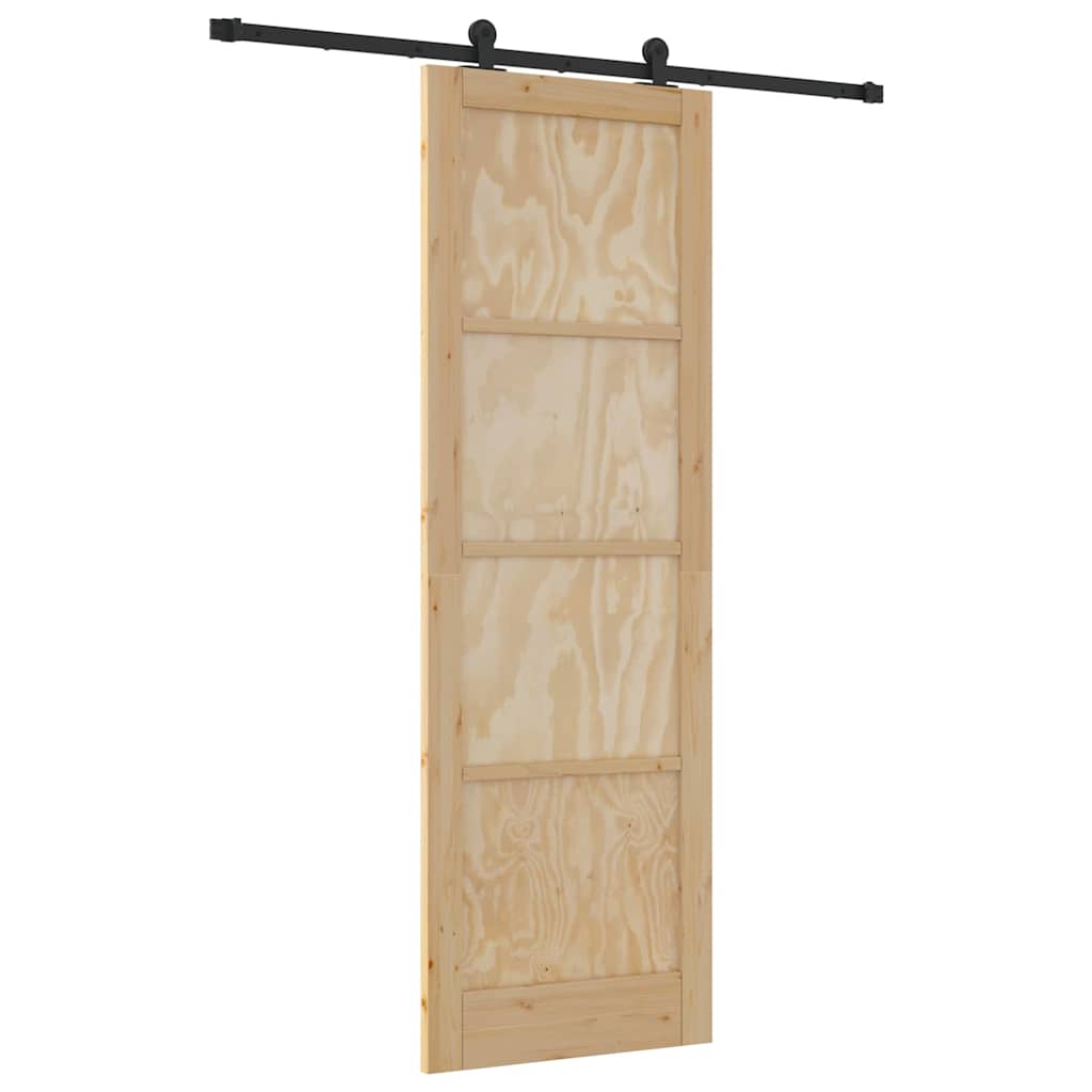 Schiebetür-Set Manuell Natur und Schwarz 78 x 232 cm
