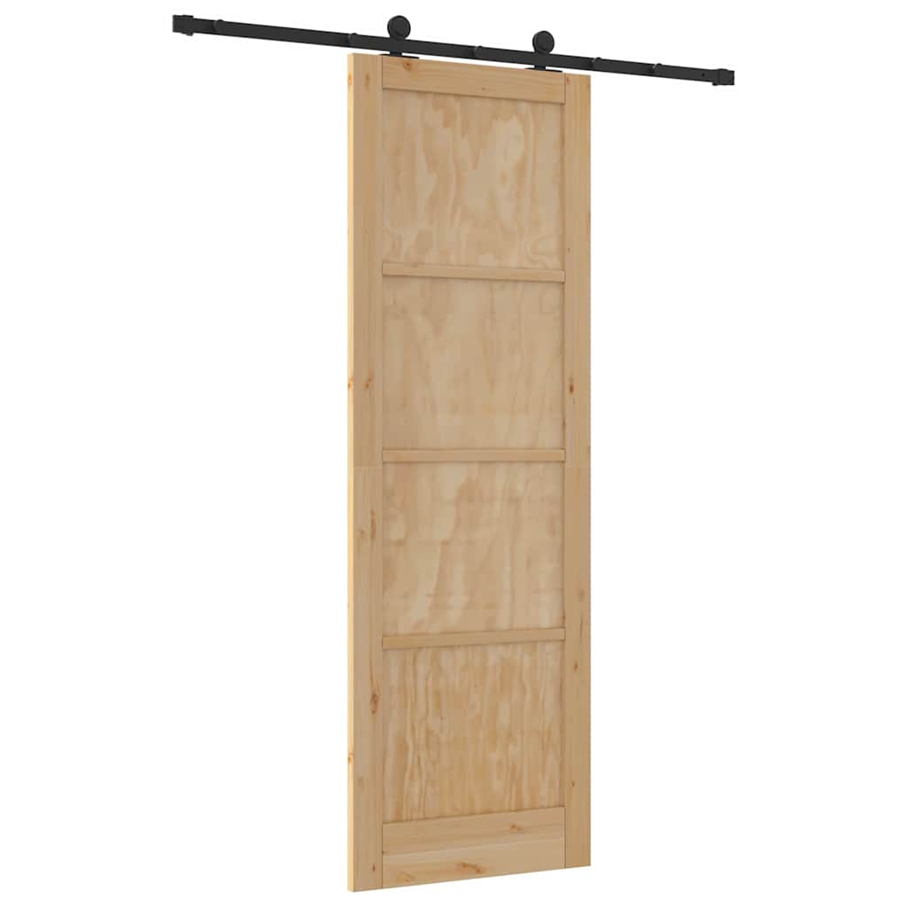 Schiebetür-Set Manuell Natur und Schwarz 78 x 232 cm