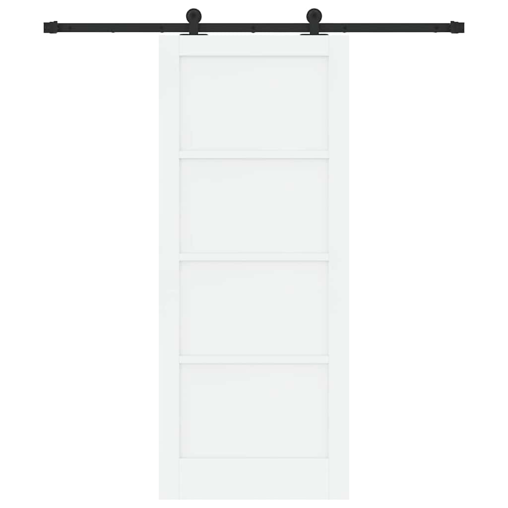 Schiebetür-Set Manuell Weiß und Schwarz 83 x 202 cm