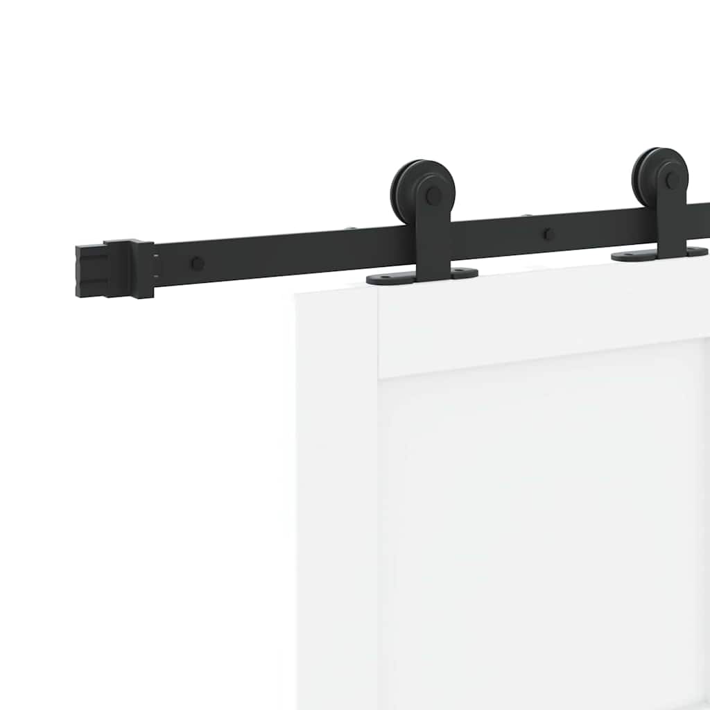 Schiebetür-Set Manuell Weiß und Schwarz 83 x 211 cm