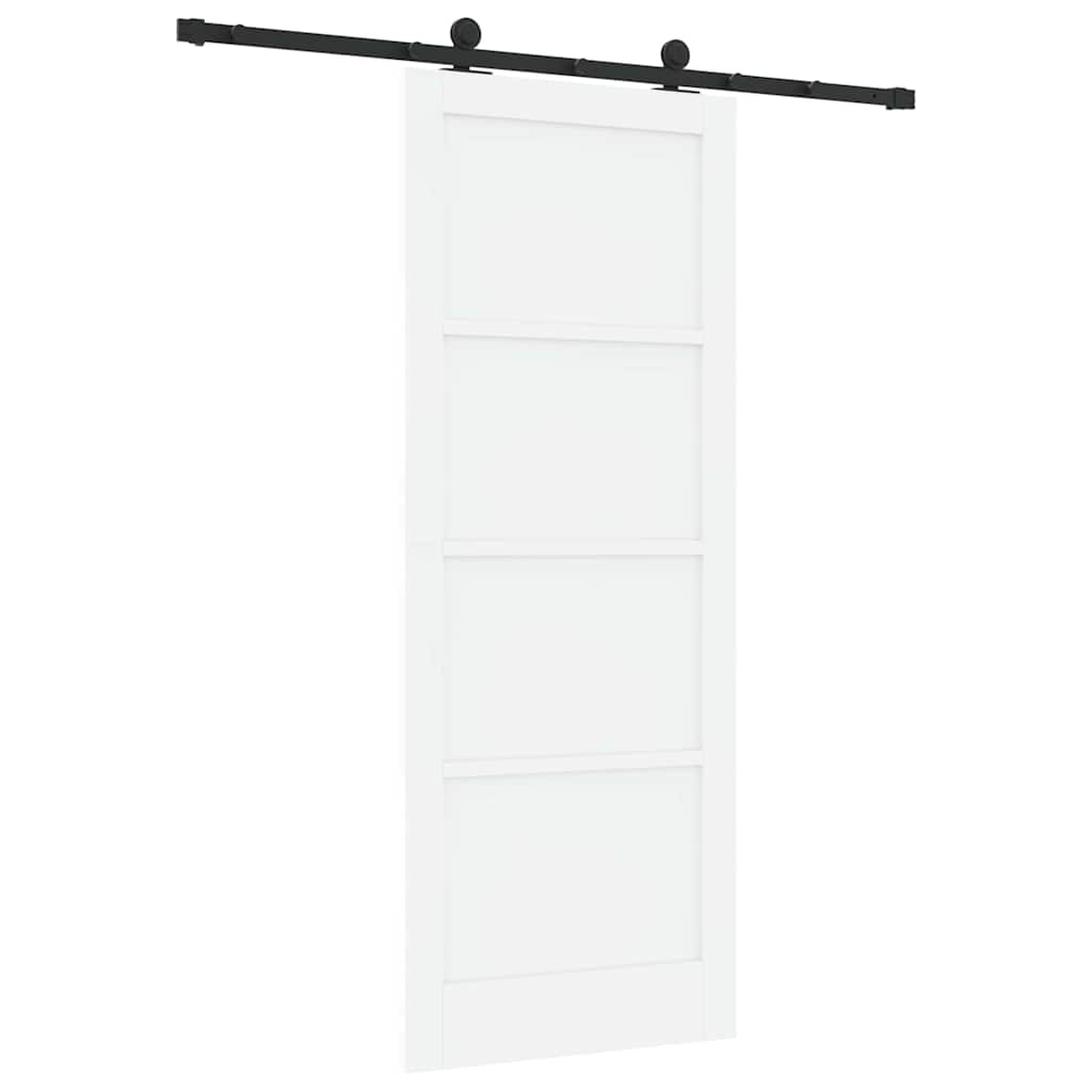 Schiebetür-Set Manuell Weiß und Schwarz 83 x 211 cm
