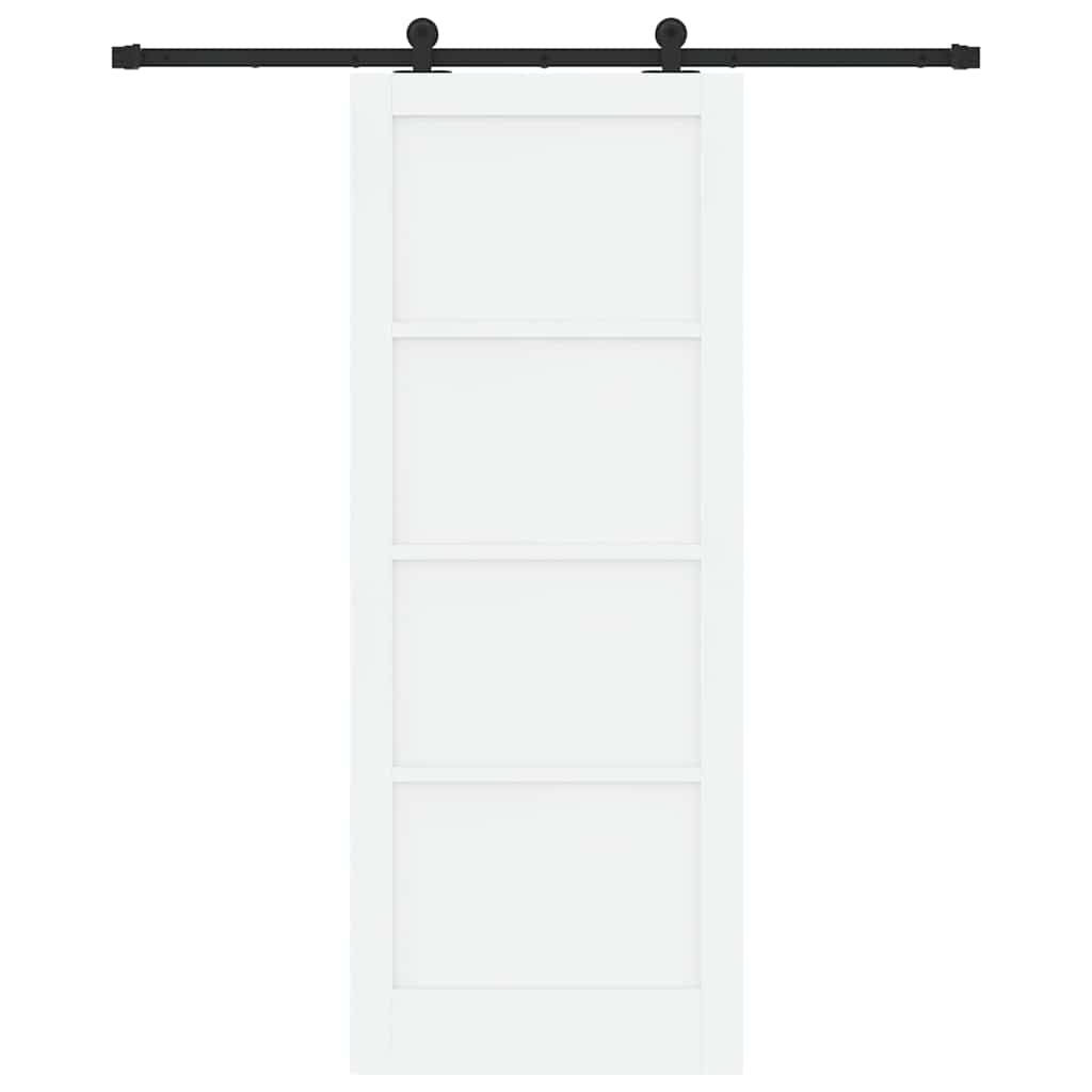 Schiebetür-Set Manuell Weiß und Schwarz 83 x 211 cm