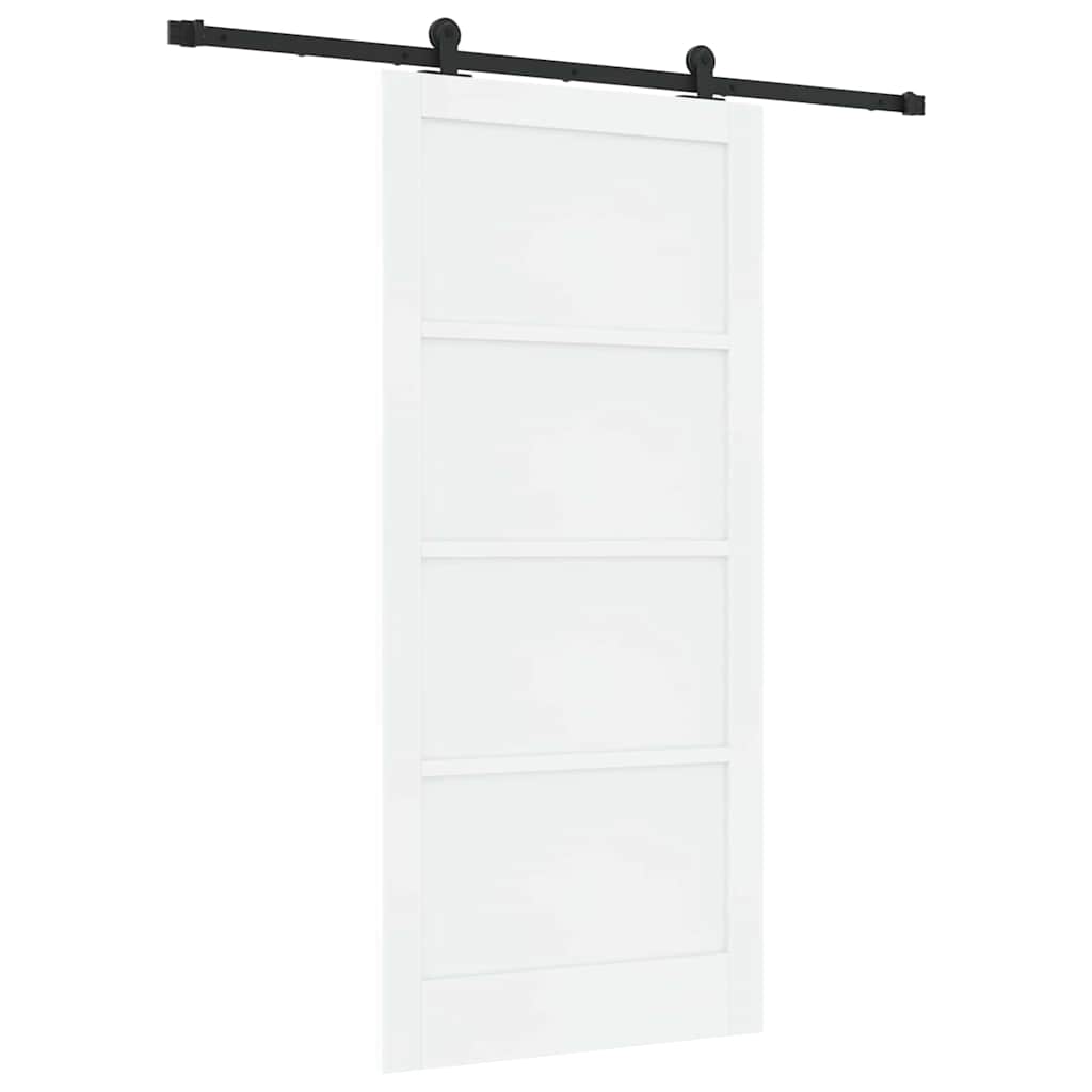 Schiebetür-Set Manuell Weiß und Schwarz 93 x 202 cm