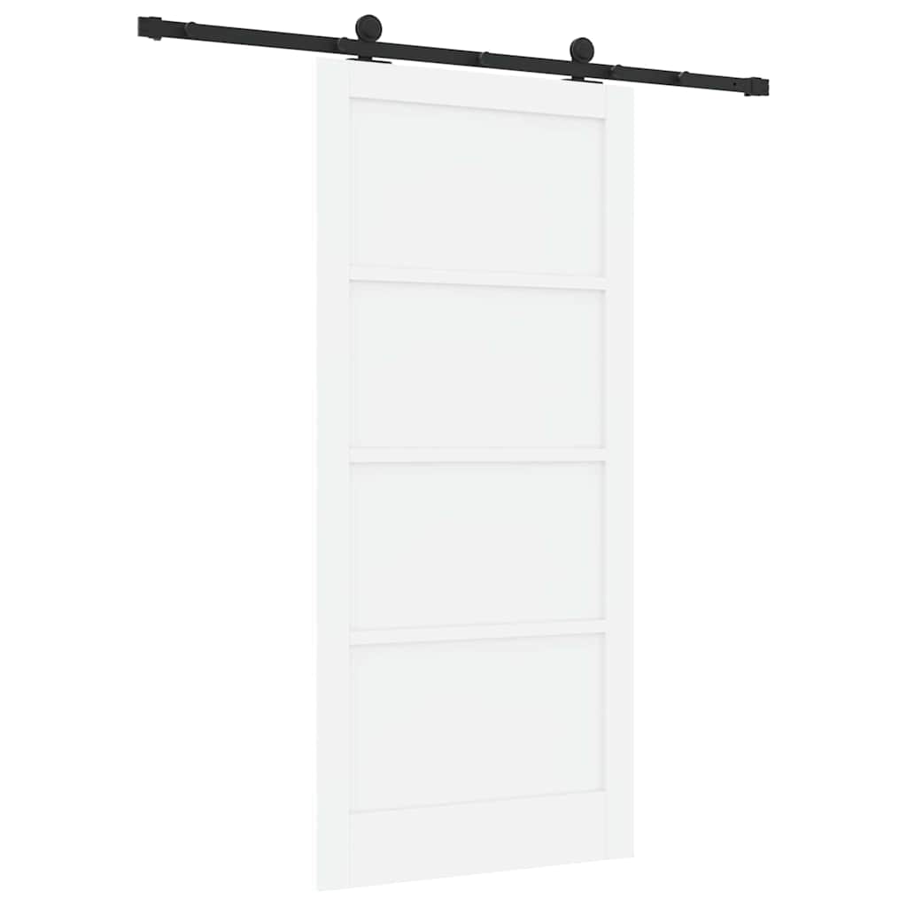 Schiebetür-Set Manuell Weiß und Schwarz 93 x 202 cm