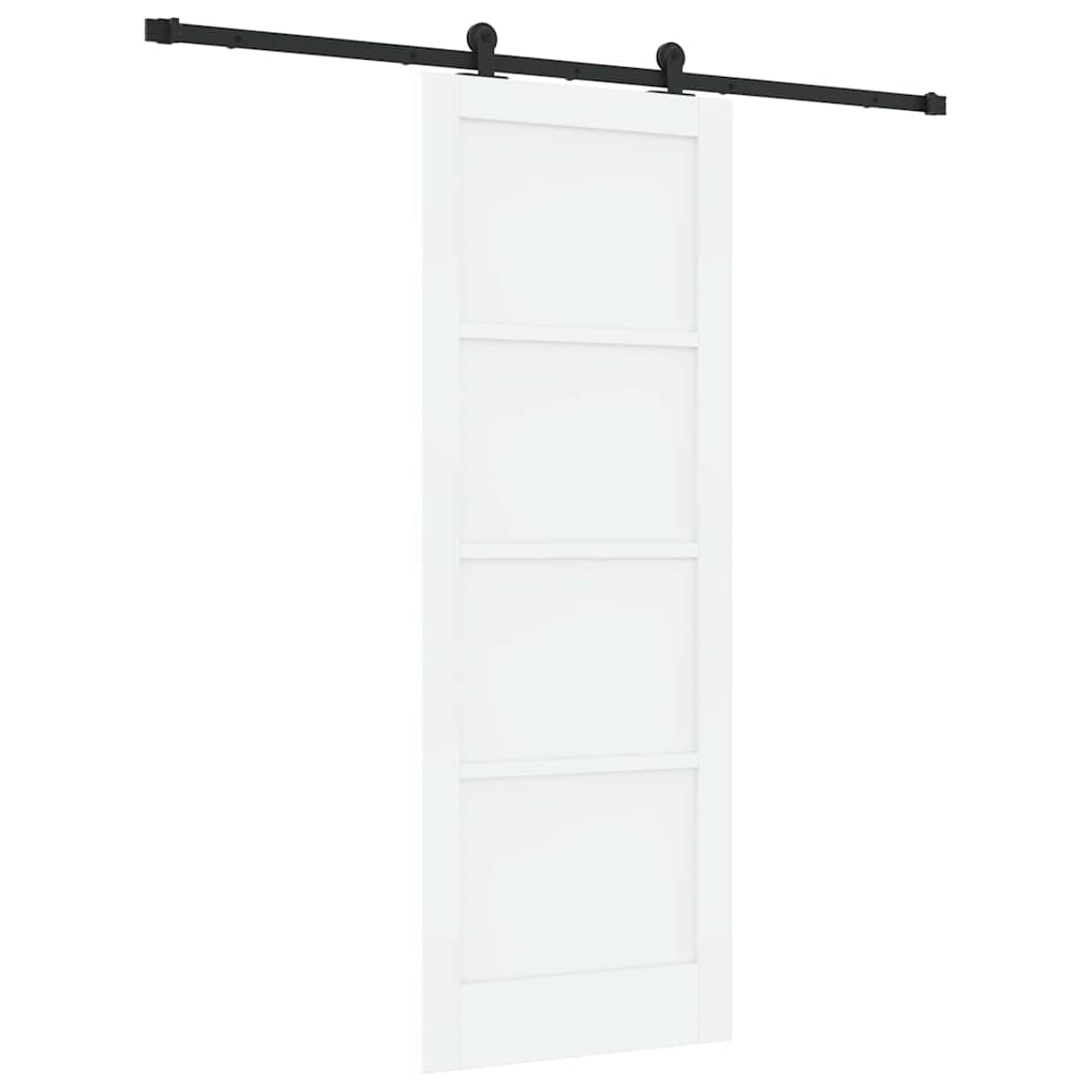 Schiebetür-Set Manuell Weiß und Schwarz 78 x 211 cm