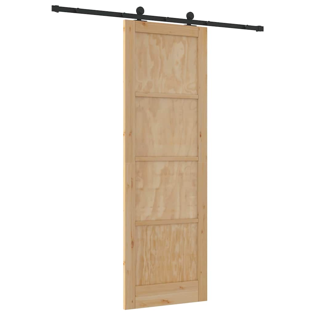 Schiebetür-Set Manuell Natur und Schwarz 78 x 232 cm