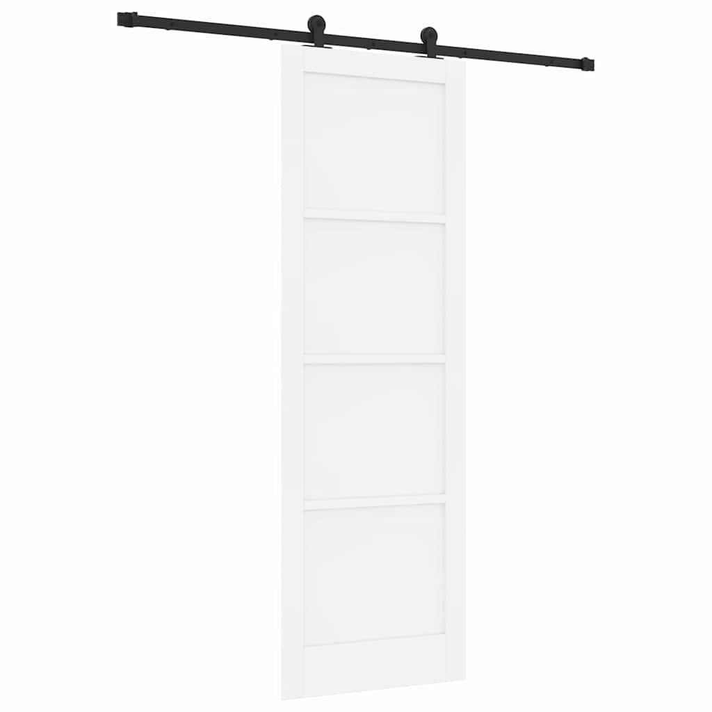Schiebetür-Set Manuell Weiß und Schwarz 78 x 232 cm
