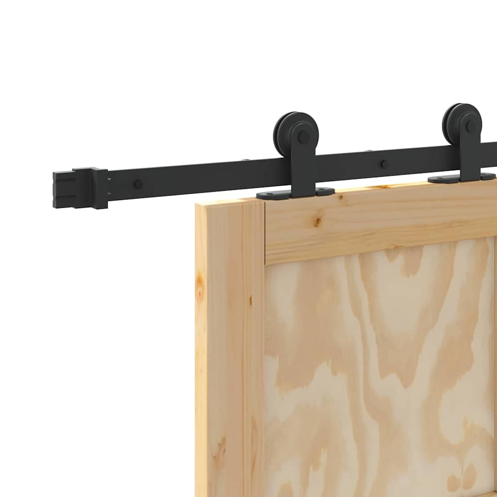 Schiebetür-Set Manuell Natur und Schwarz 83 x 211 cm