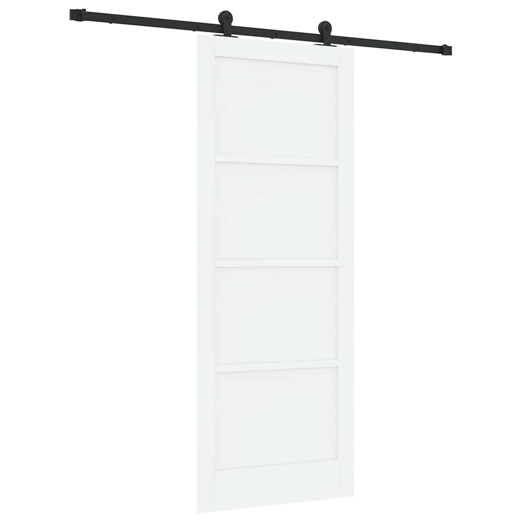 Schiebetür-Set Manuell Weiß und Schwarz 83 x 211 cm