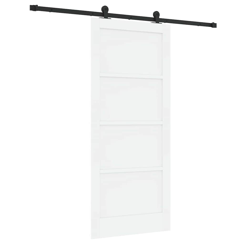 Schiebetür-Set Manuell Weiß und Schwarz 86 x 198.5 cm