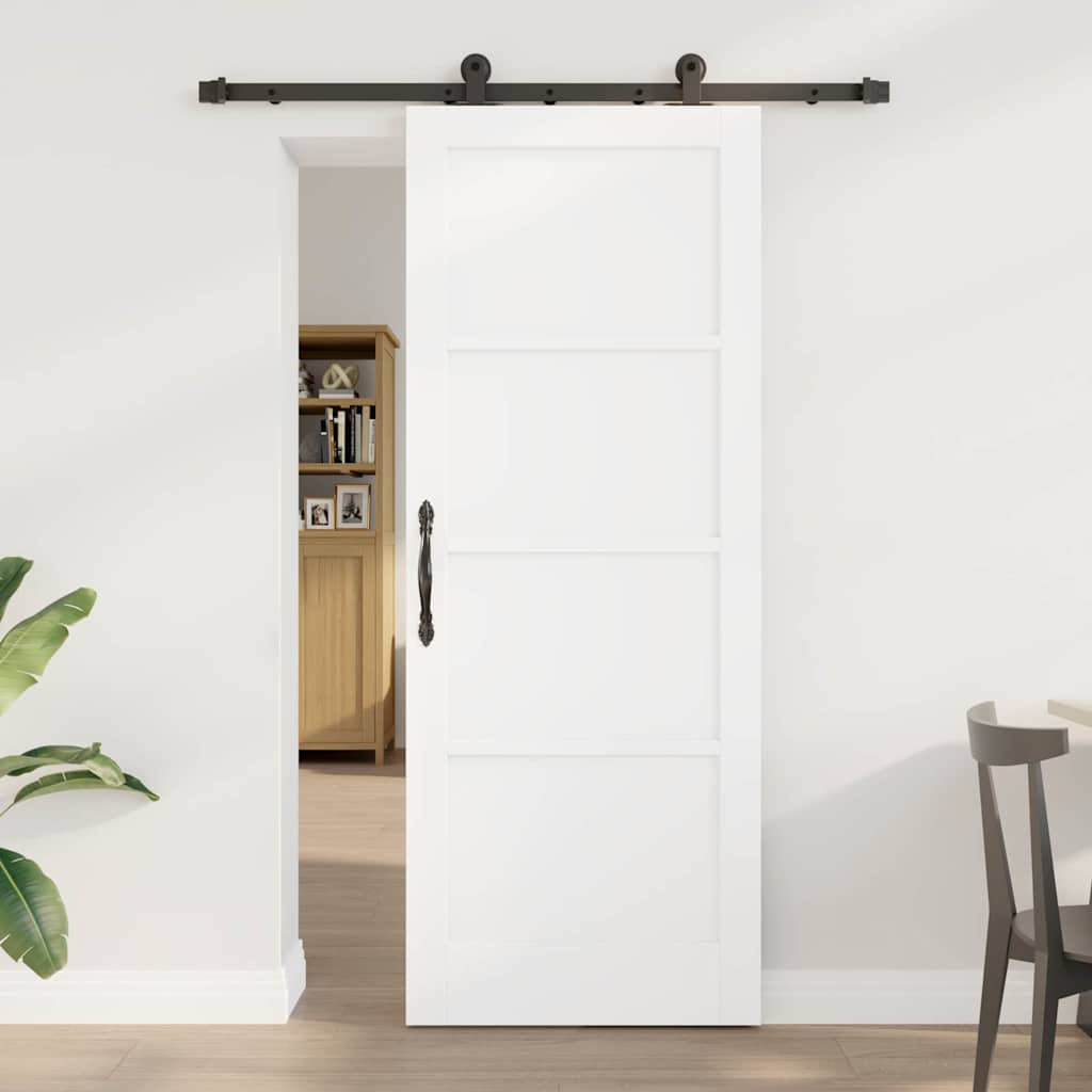 Schiebetür Manuell Weiß und Schwarz 78 x 202 cm