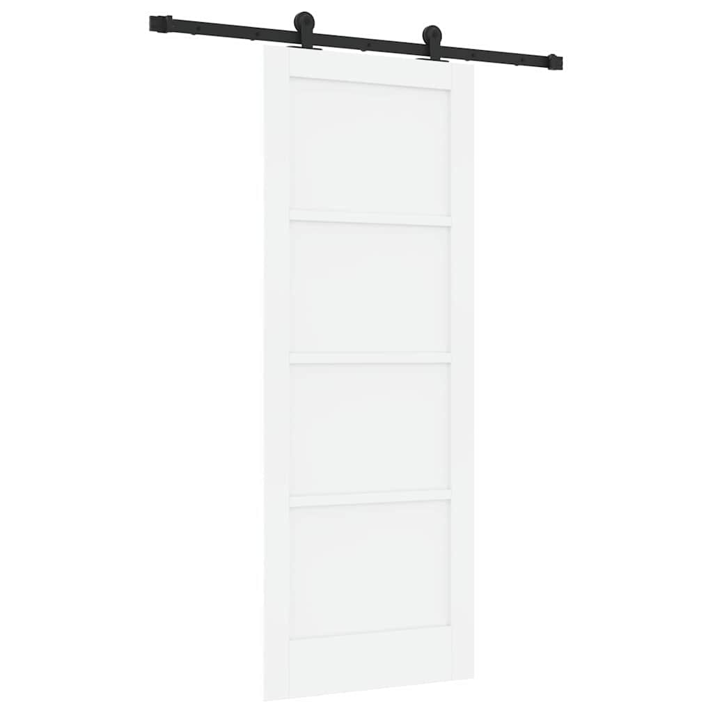 Schiebetür Manuell Weiß und Schwarz 78 x 202 cm