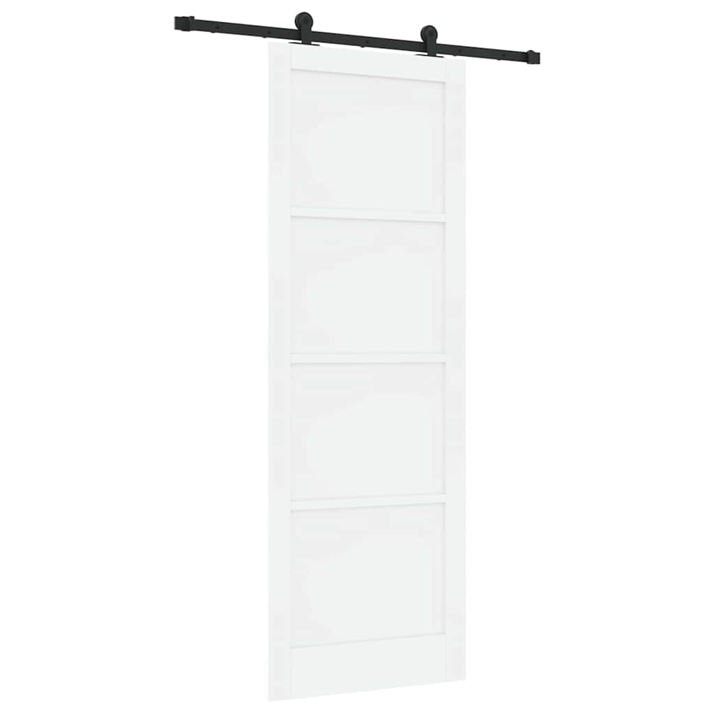 Schiebetür Manuell Weiß und Schwarz 83 x 232 cm