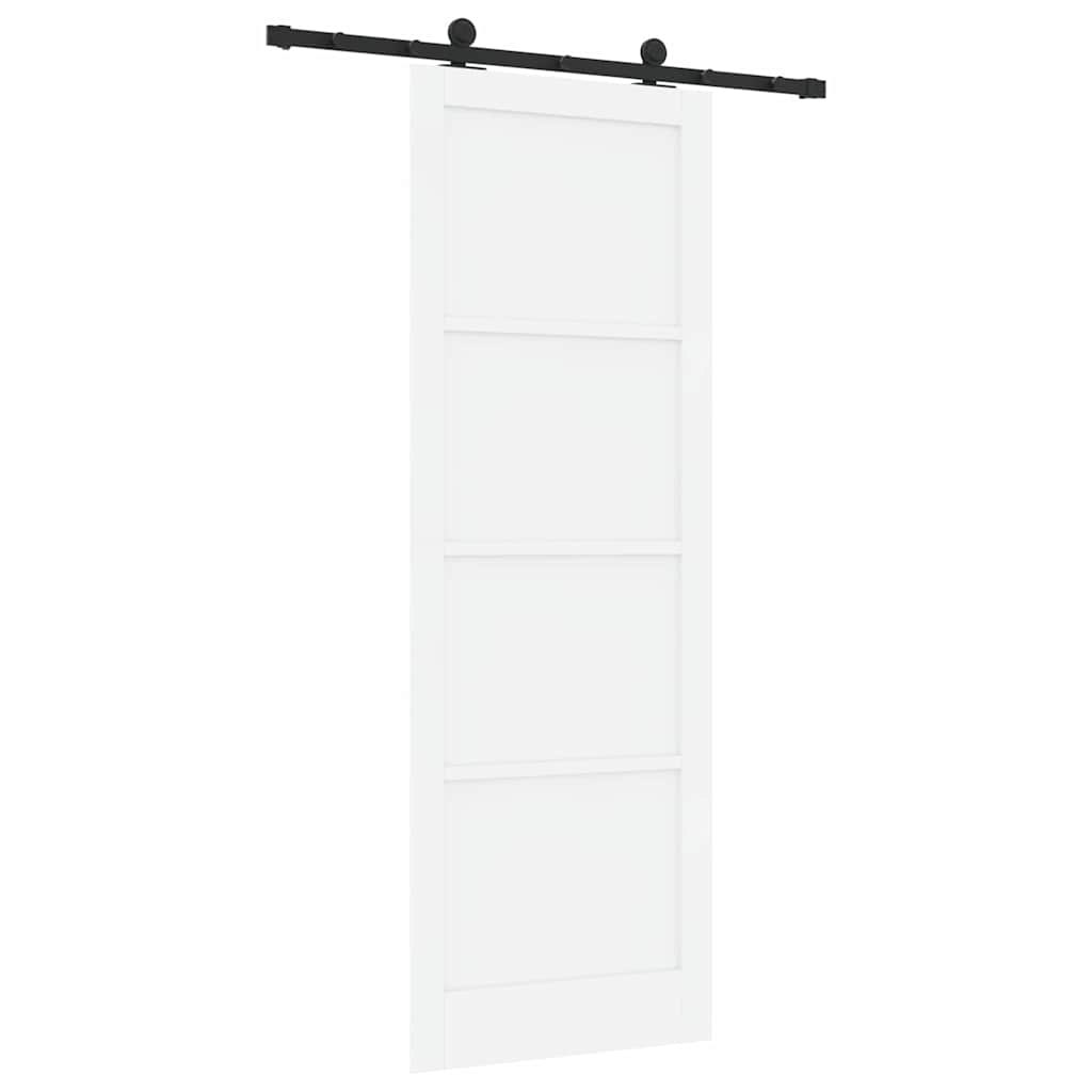 Schiebetür Manuell Weiß und Schwarz 83 x 232 cm