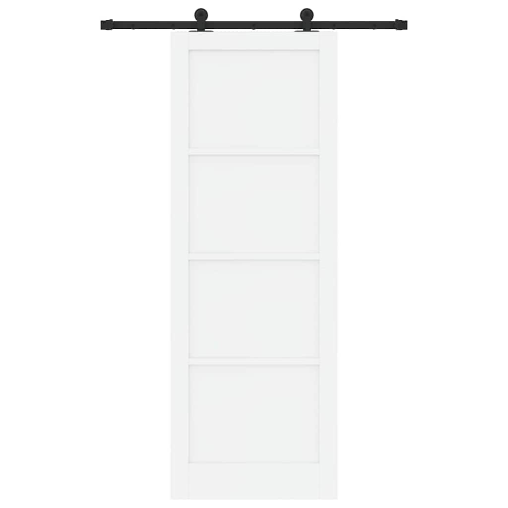 Schiebetür Manuell Weiß und Schwarz 83 x 232 cm