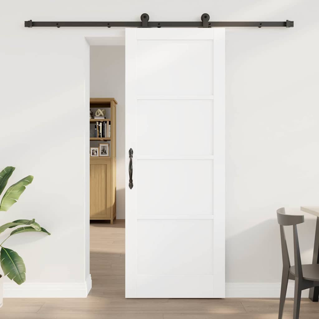 Schiebetür Manuell Weiß und Schwarz 78 x 211 cm