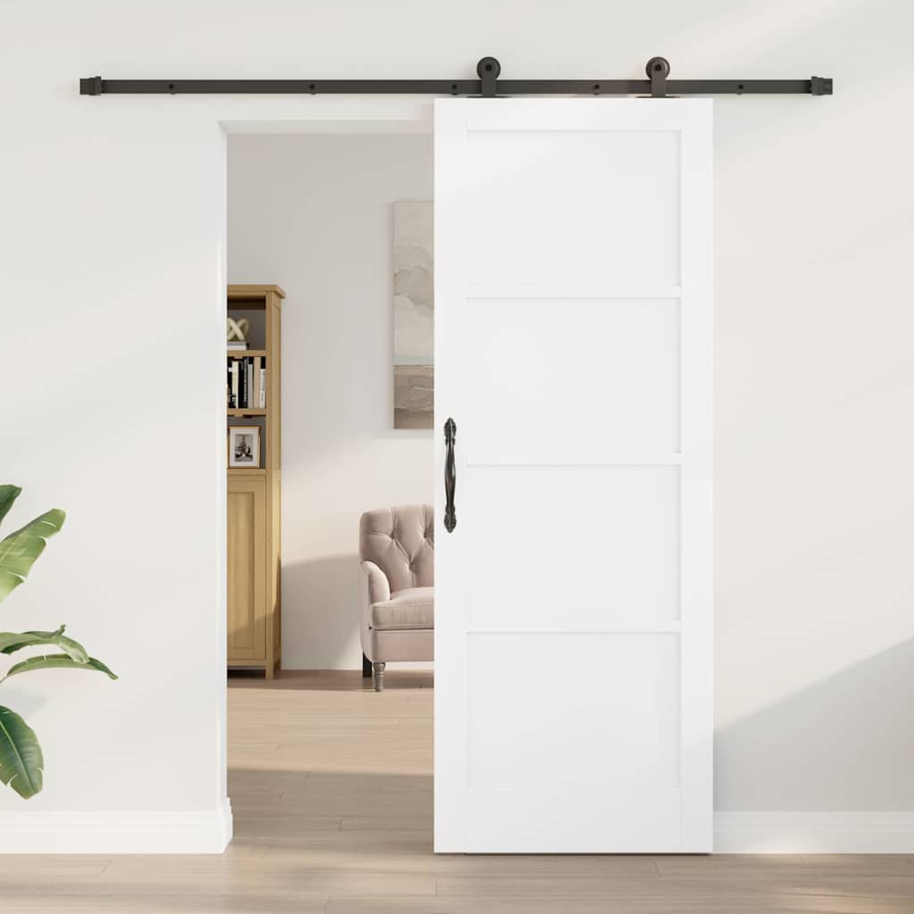 Schiebetür Manuell Weiß und Schwarz 78 x 211 cm