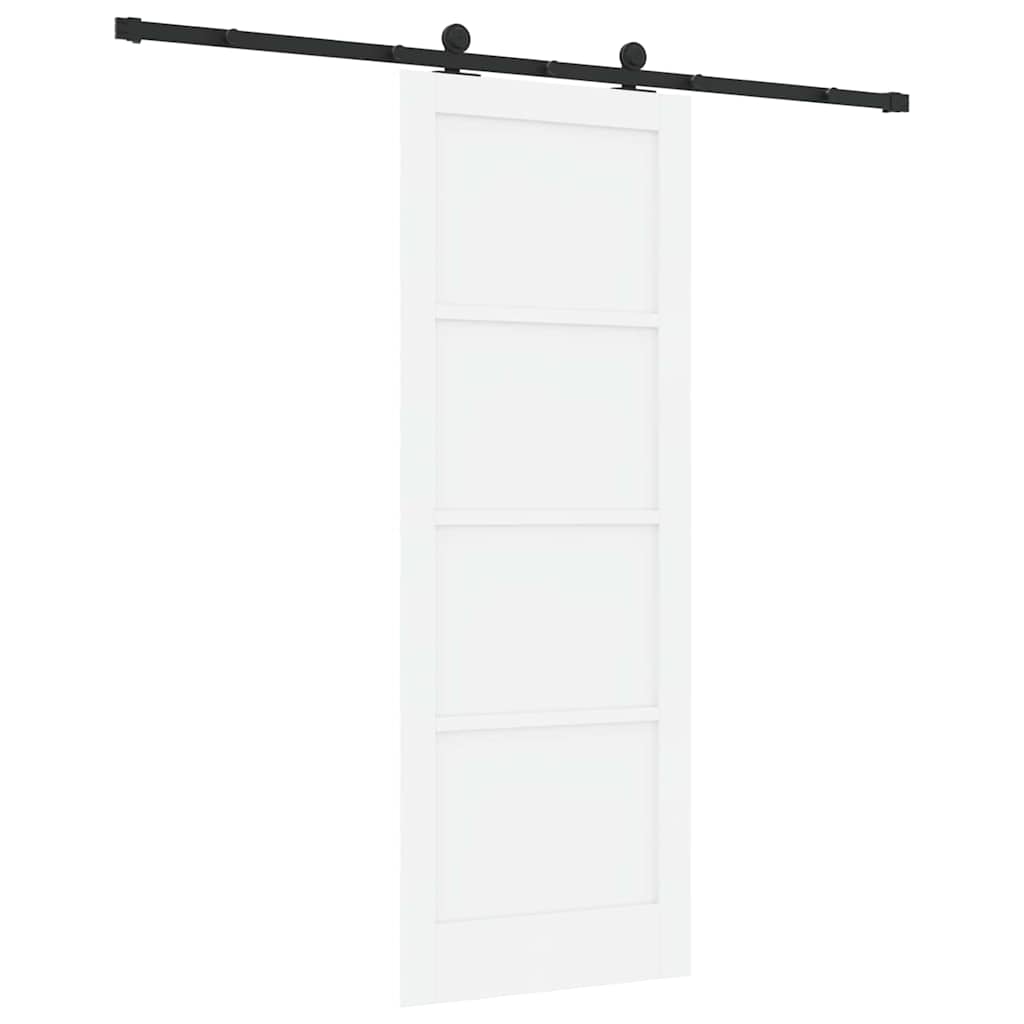 Schiebetür Manuell Weiß und Schwarz 78 x 211 cm
