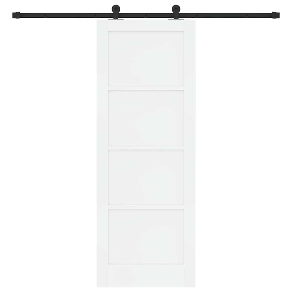 Schiebetür Manuell Weiß und Schwarz 78 x 211 cm