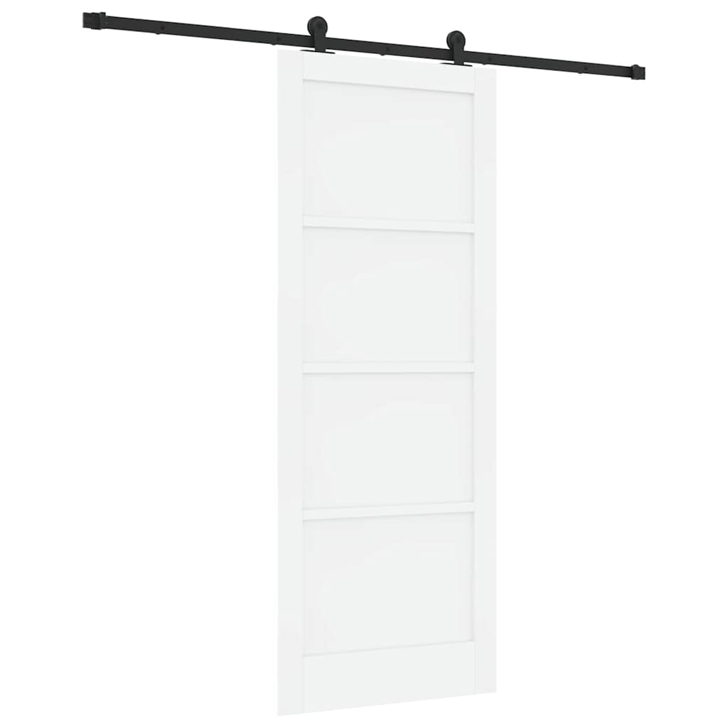Schiebetür Manuell Weiß und Schwarz 83 x 211 cm