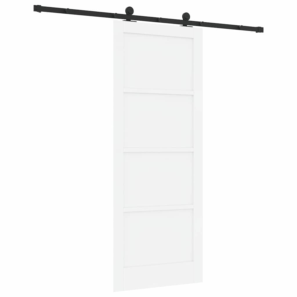 Schiebetür Manuell Weiß und Schwarz 83 x 211 cm