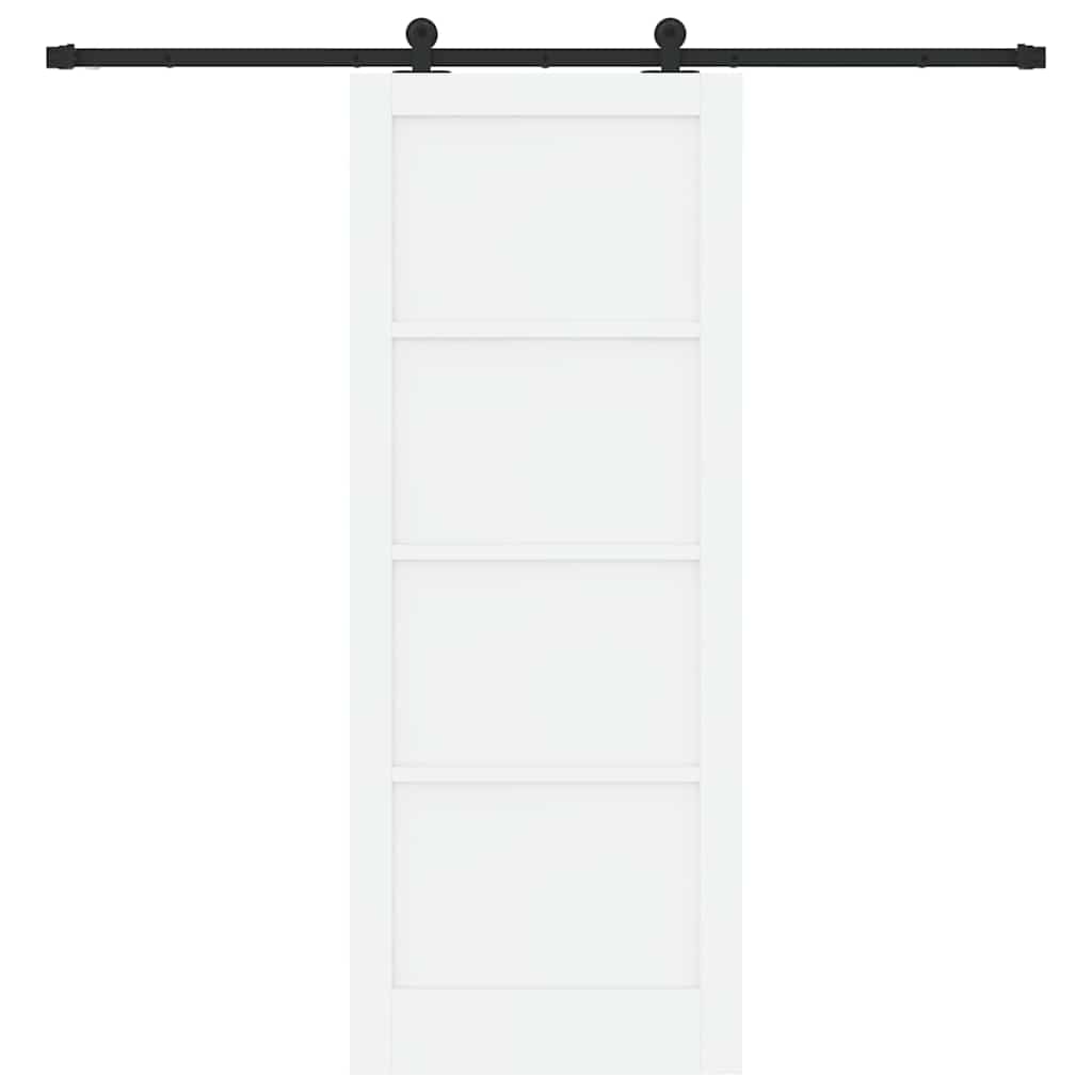 Schiebetür Manuell Weiß und Schwarz 83 x 211 cm