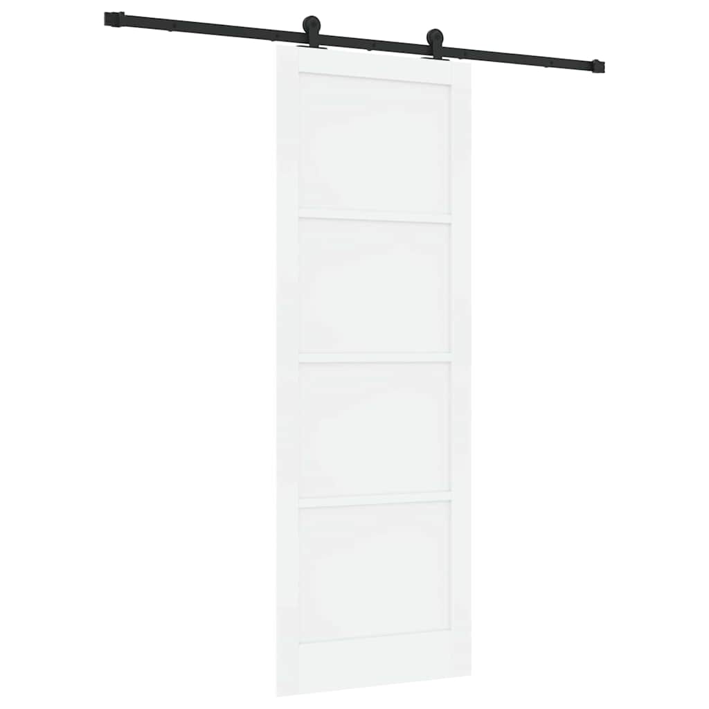 Schiebetür Manuell Weiß und Schwarz 83 x 232 cm