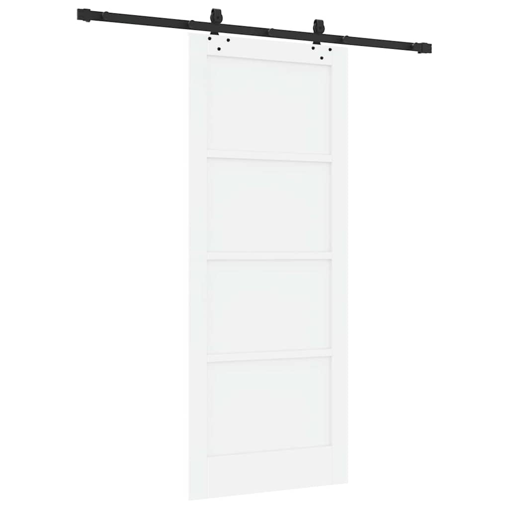 Schiebetür Manuell Weiß und Schwarz 83 x 202 cm