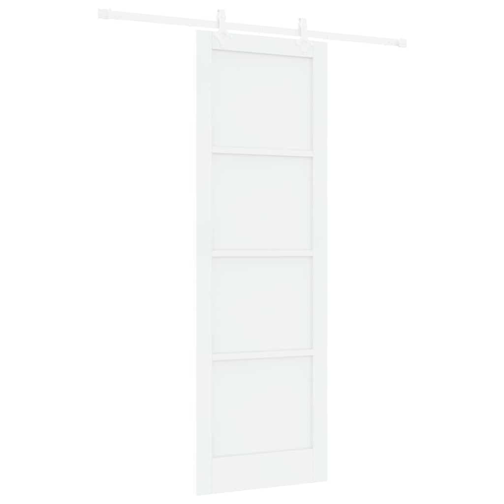 Schiebetür Weiß 78 x 232 cm Massives Kiefernholz und Stahl