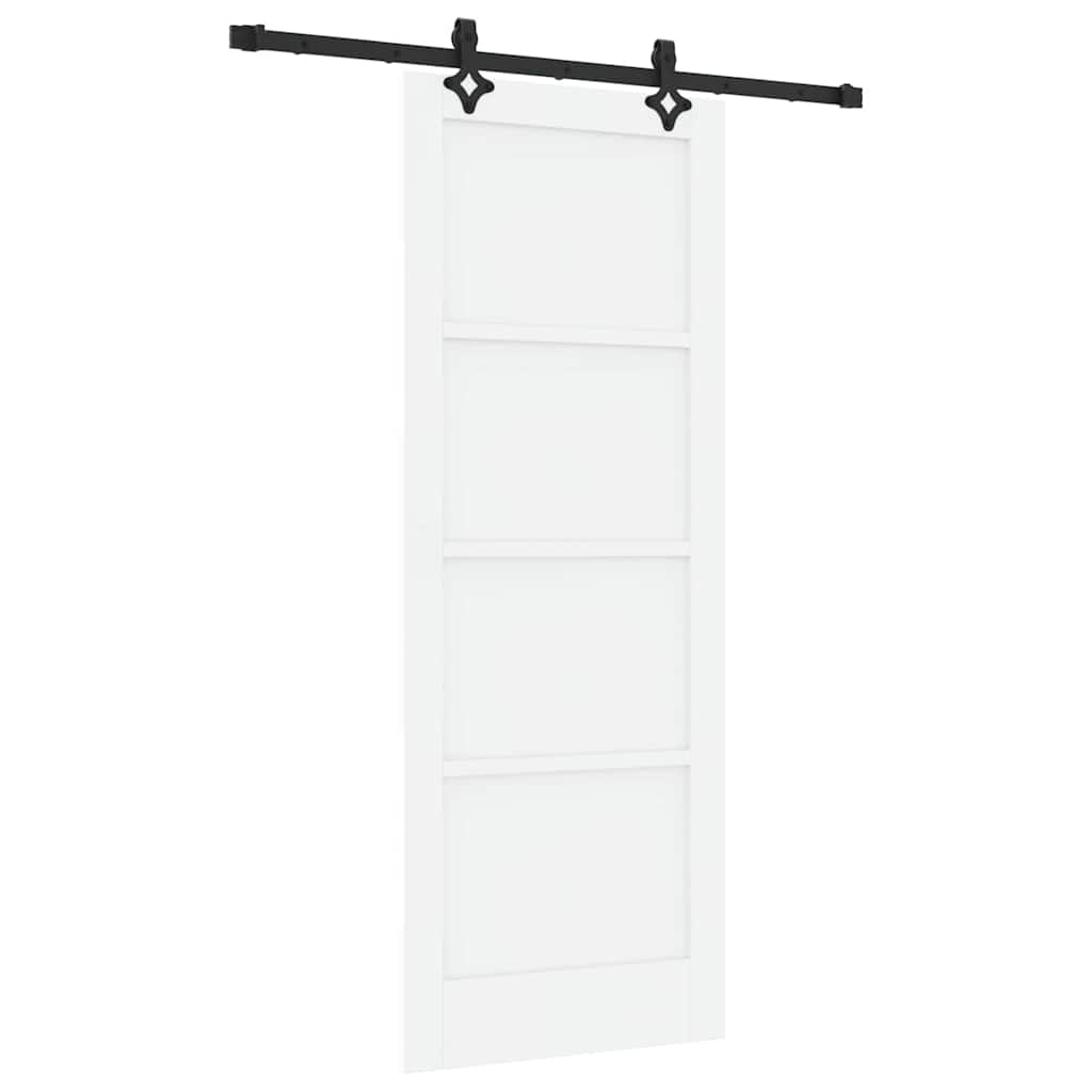 Schiebetür-Set Manuell Weiß und Schwarz 78 x 202 cm