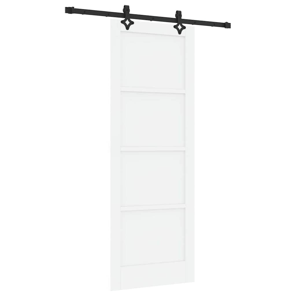 Schiebetür-Set Manuell Weiß und Schwarz 78 x 211 cm