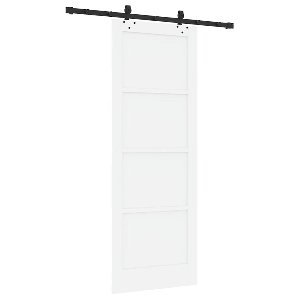 Schiebetür-Set Manuell Weiß und Schwarz 78 x 211 cm