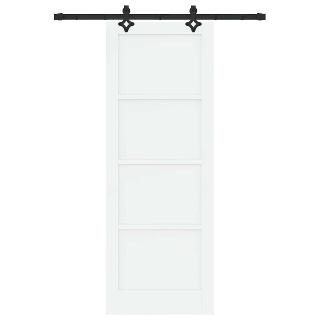 Schiebetür-Set Manuell Weiß und Schwarz 78 x 211 cm