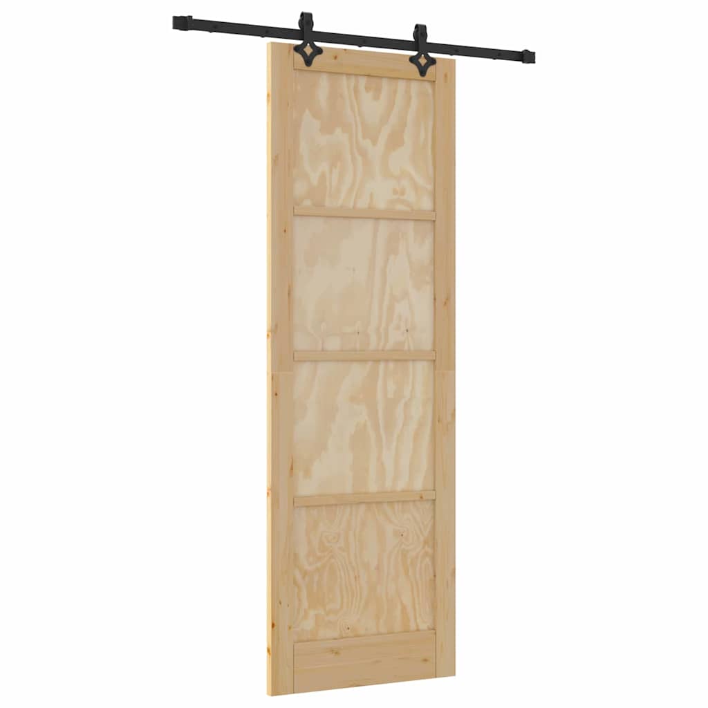 Schiebetür-Set Manuell Natur und Schwarz 78 x 232 cm