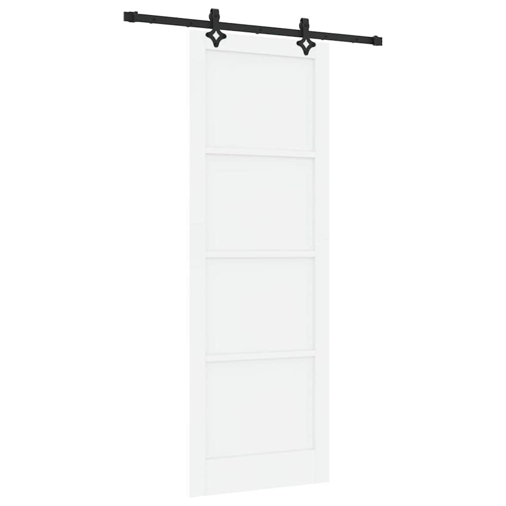 Schiebetür-Set Manuell Weiß und Schwarz 83 x 232 cm