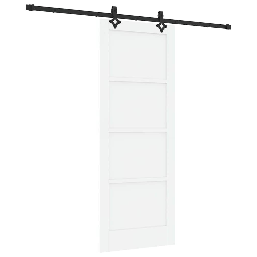 Schiebetür-Set Manuell Weiß und Schwarz 78 x 202 cm