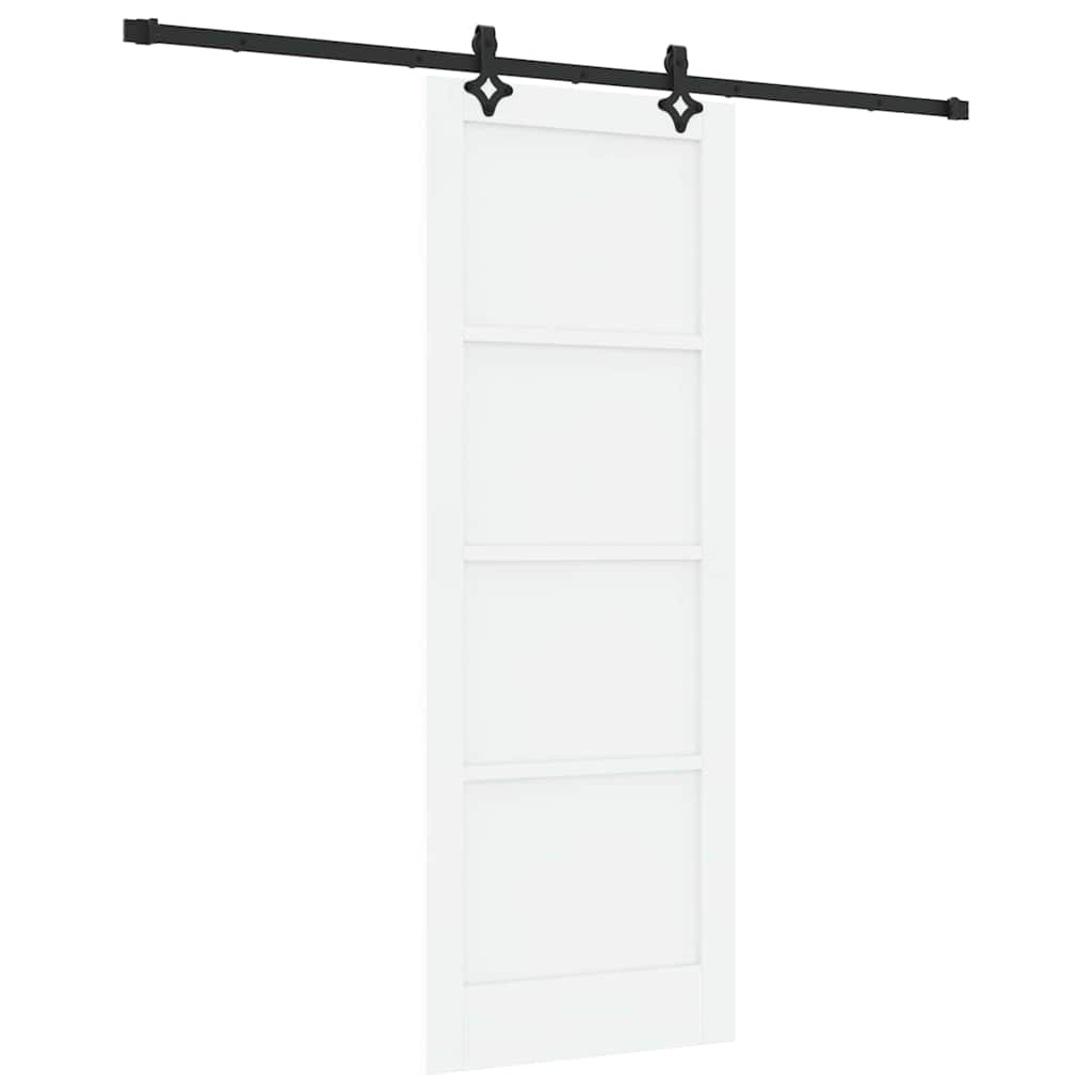 Schiebetür-Set Manuell Weiß und Schwarz 78 x 211 cm