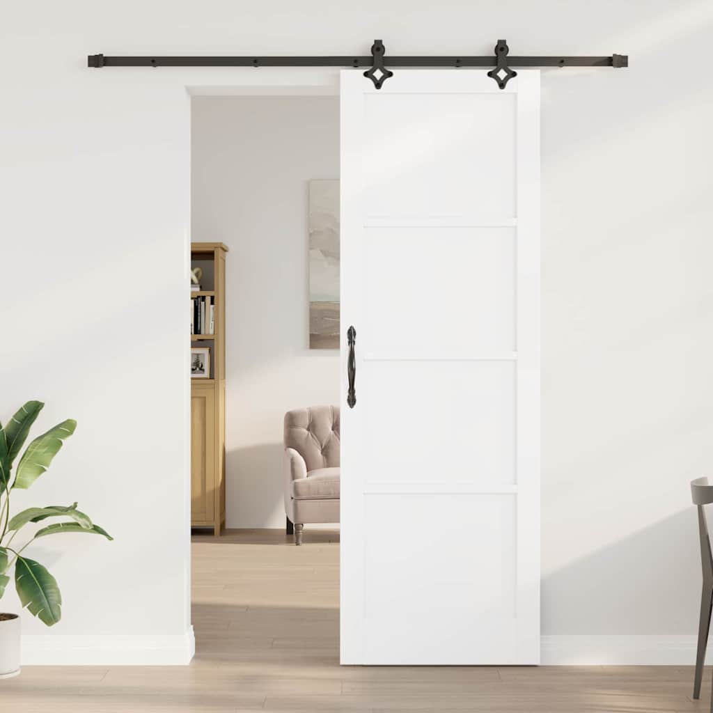 Schiebetür-Set Manuell Weiß und Schwarz 78 x 232 cm