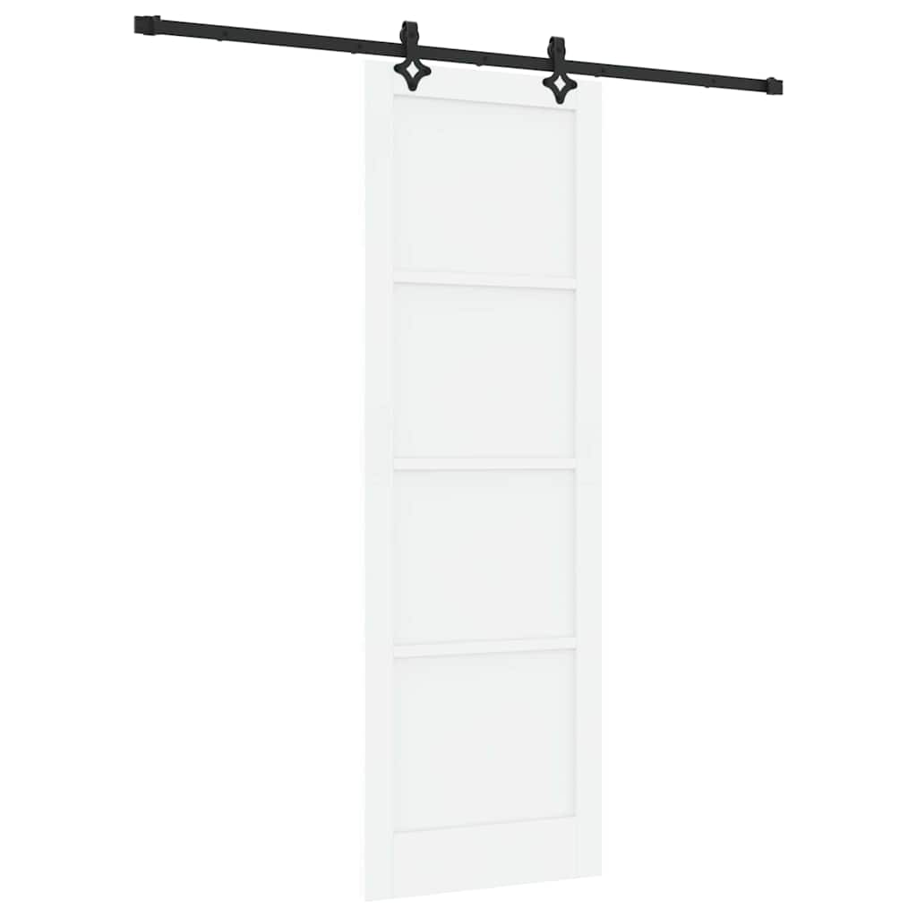 Schiebetür-Set Manuell Weiß und Schwarz 78 x 232 cm
