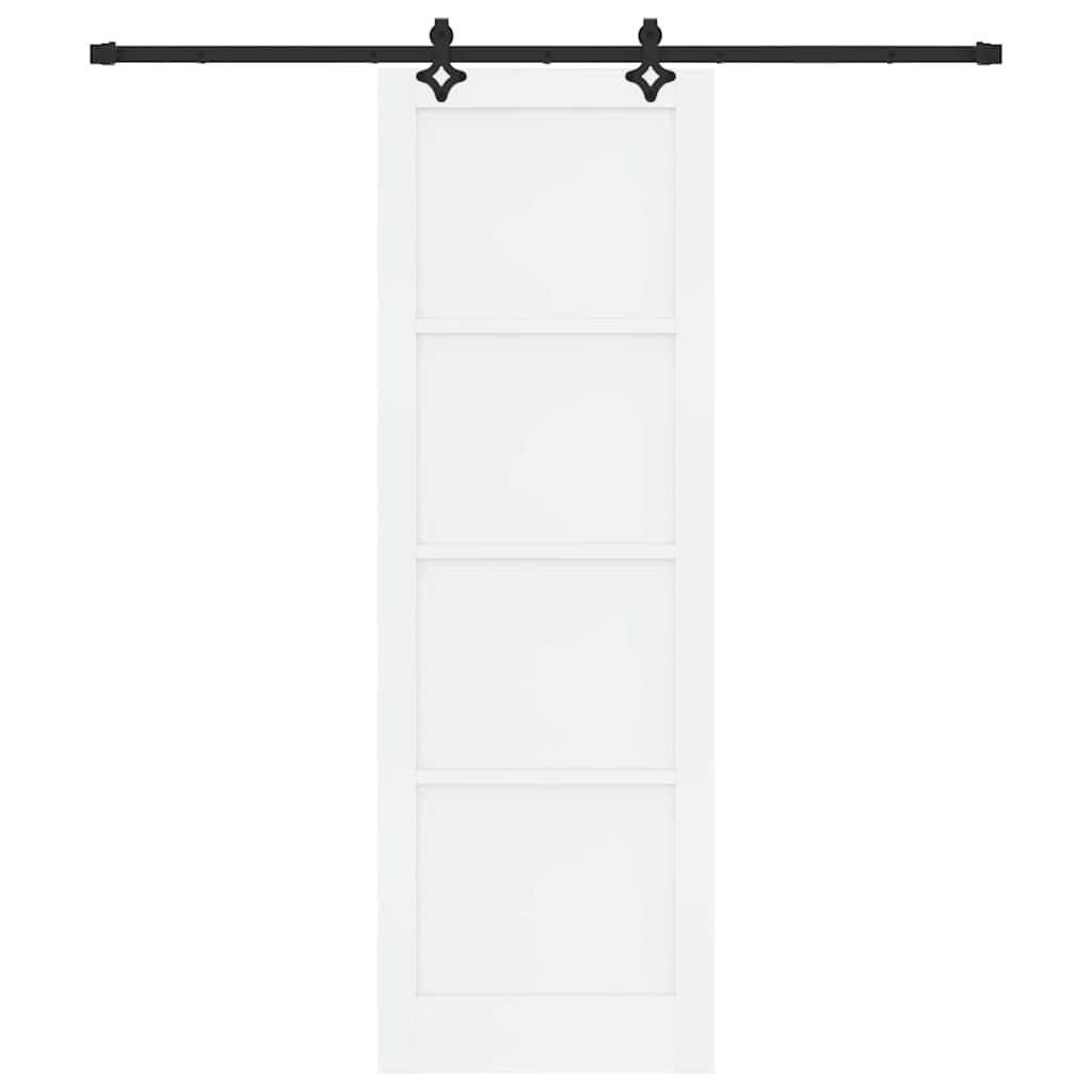 Schiebetür-Set Manuell Weiß und Schwarz 78 x 232 cm