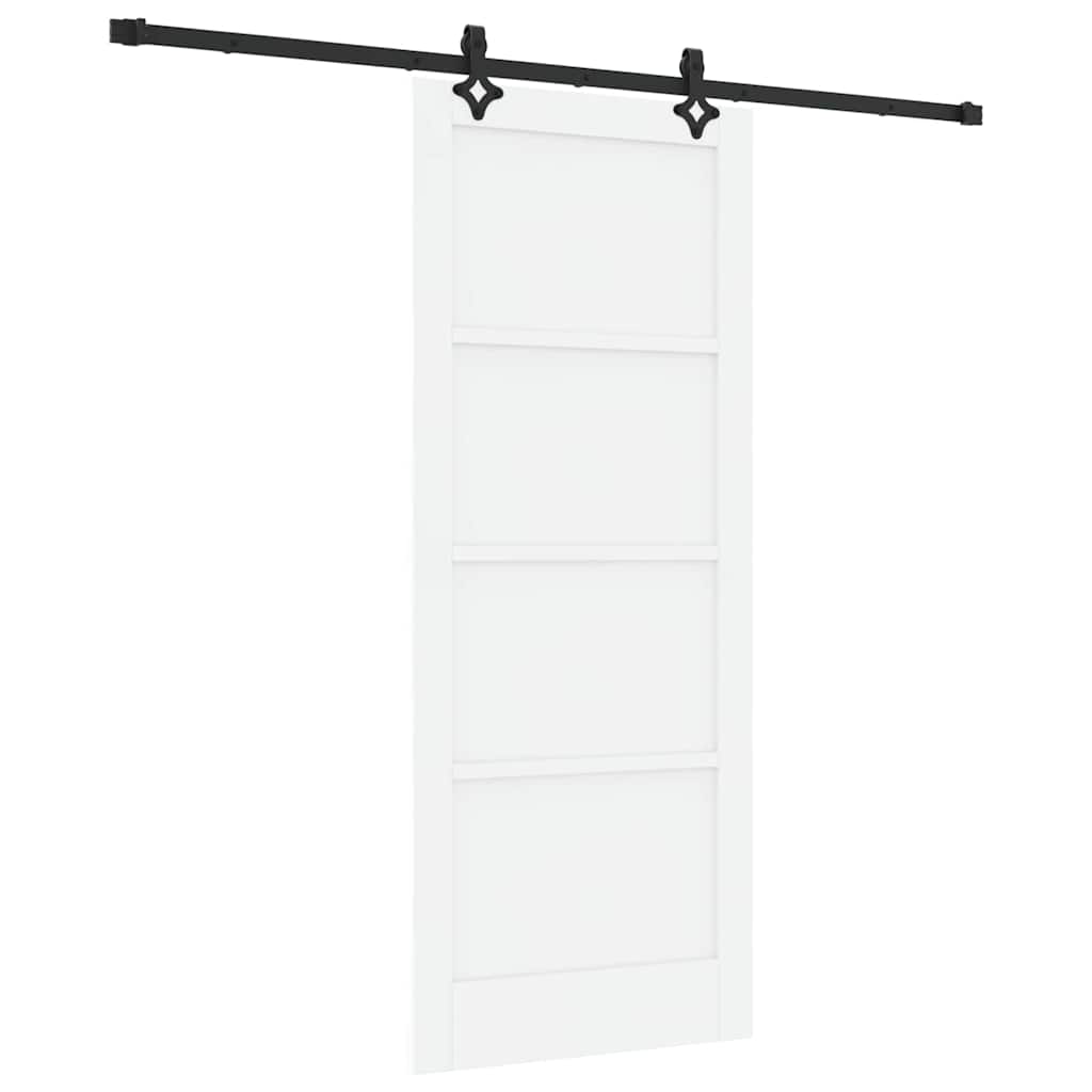Schiebetür-Set Manuell Weiß und Schwarz 83 x 202 cm