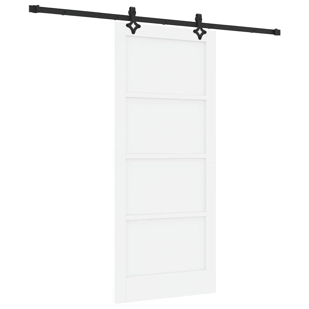 Schiebetür-Set Manuell Weiß und Schwarz 86 x 198.5 cm