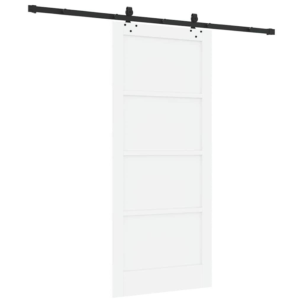 Schiebetür-Set Manuell Weiß und Schwarz 86 x 198.5 cm