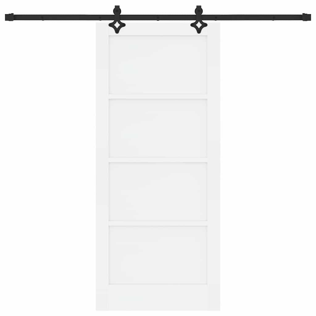 Schiebetür-Set Manuell Weiß und Schwarz 86 x 198.5 cm