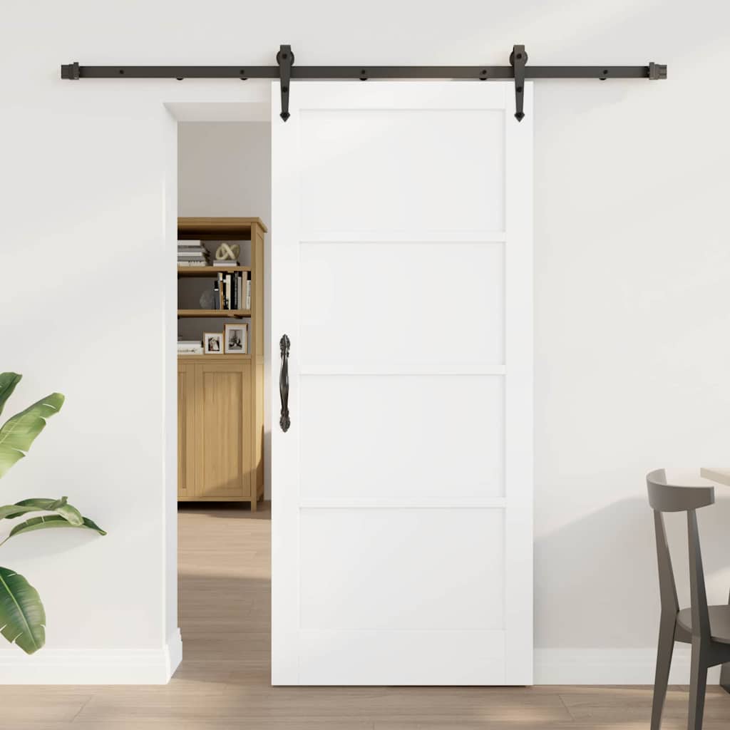 Schiebetür Manuell Weiß und Schwarz 78 x 202 cm