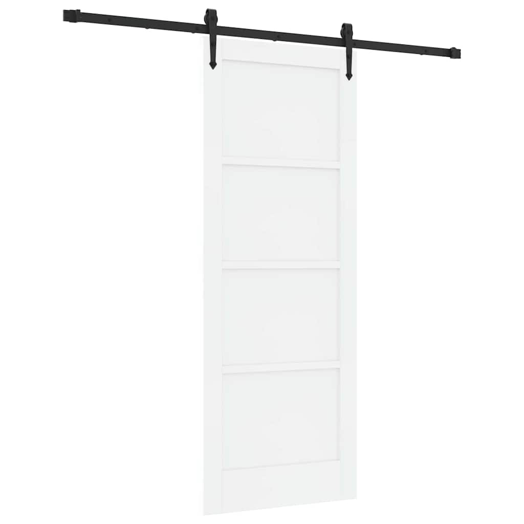 Schiebetür Manuell Weiß und Schwarz 78 x 202 cm