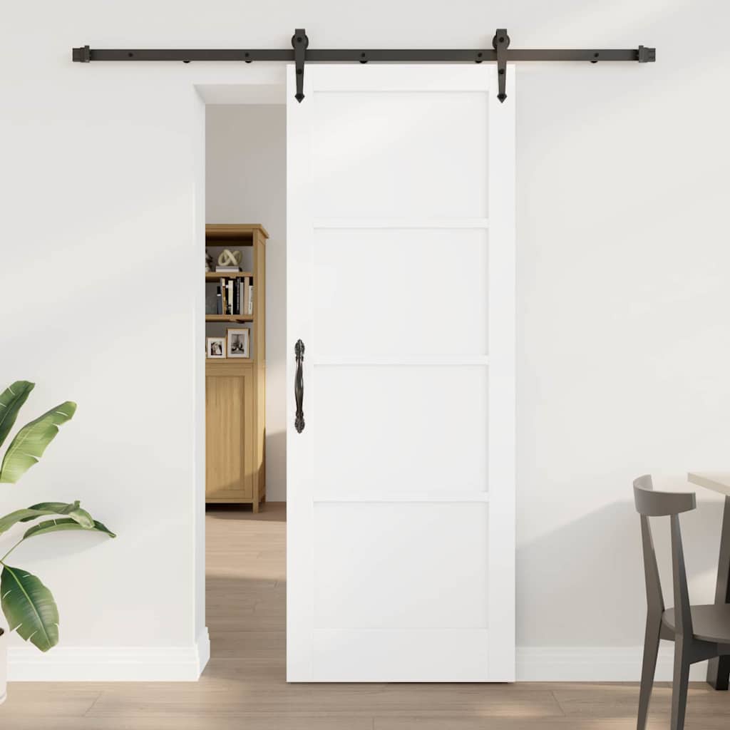 Schiebetür Manuell Weiß und Schwarz 78 x 211 cm