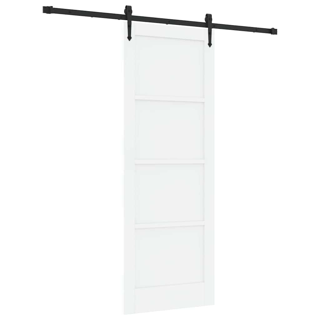 Schiebetür Manuell Weiß und Schwarz 78 x 211 cm